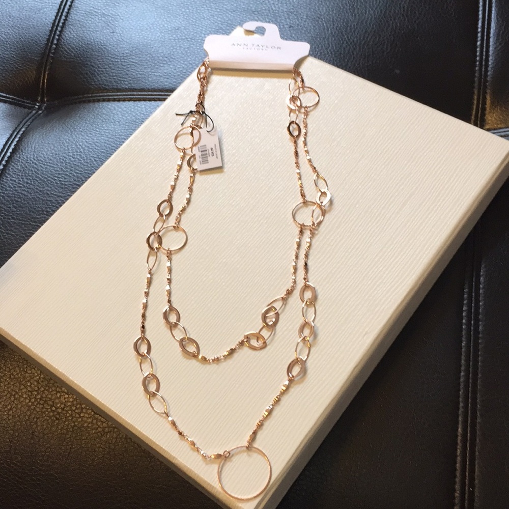Rose goldtone long layering necklaces - Picture 2 of 3